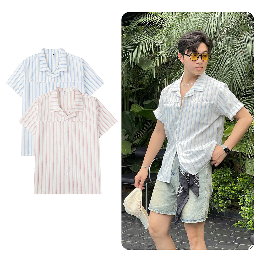 Áo Sơ Mi Cộc Tay Nam Cổ Vest Thời Trang Chất Vải Oxford Dày Dặn 260GSM Cao Cấp Halley A32