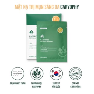 Mặt nạ Caryophy Portulaca Mask Sheet giảm mụn, giảm thâm (hộp 10 miếng)