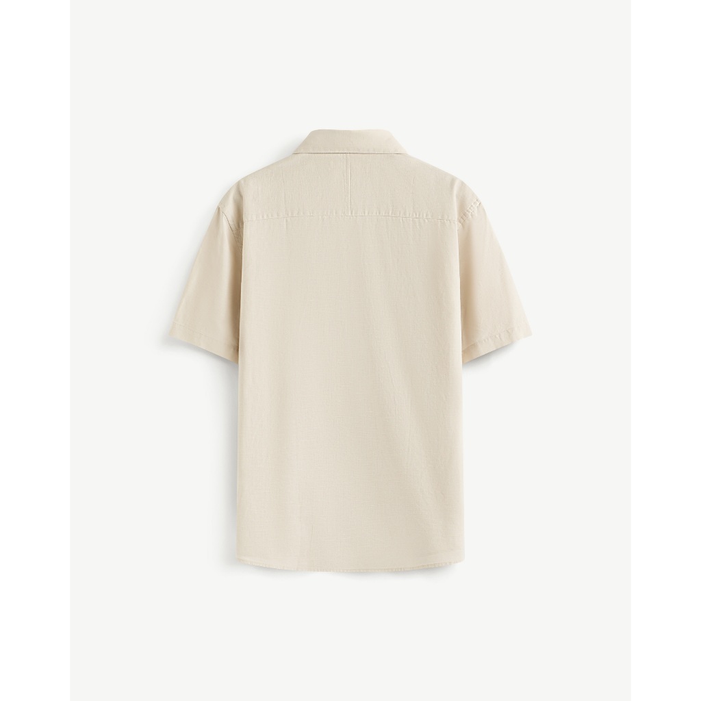Ảnh Áo Sơ Mi Nam Tay Ngắn Trơn Vải Cotton Linen Form Regular - Routine 10S25SHS004 3