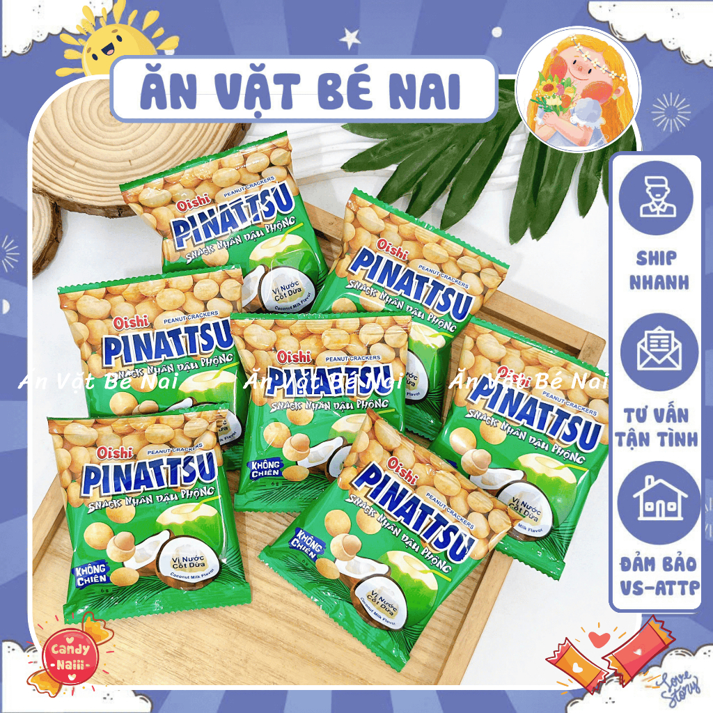 [COMBO 5 GÓI] Snack Đậu phộng TÍ HON Oishi, đậu phộng Pinattsu hương vị ...