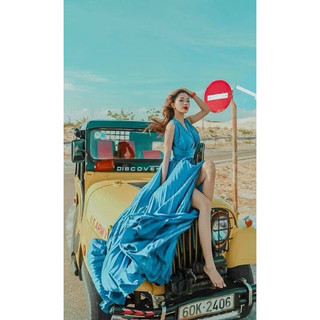 Maxi lụa dập ly xẻ đùi (ẢNH KHÁCH FEEDBACK)
