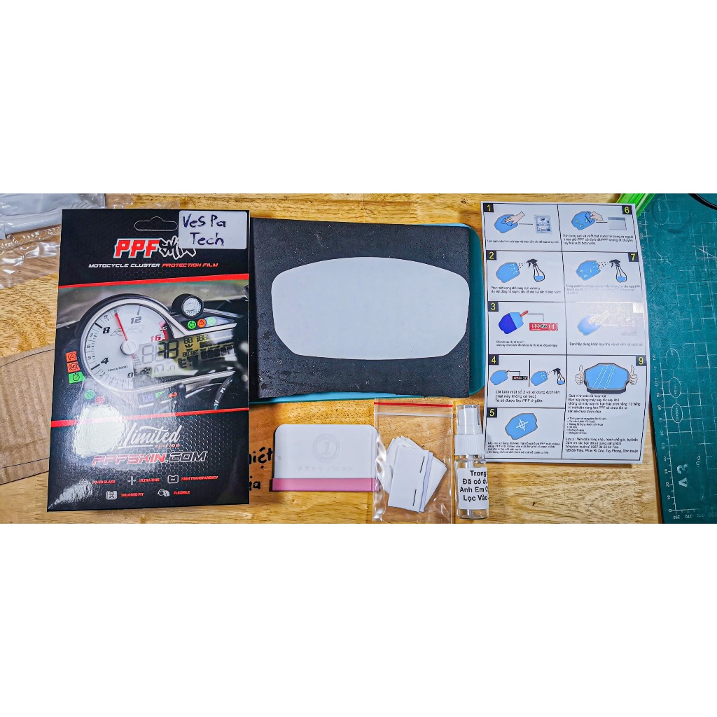 PPF vespa tech, VESPA TECH 2025, Vespa Sprint Tech 2025 ,PPF dán bảo vệ mặt đồng hồ xe, nhập khâu