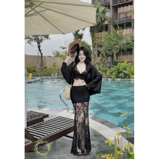 Sét áo bra ren+ chân váy ren và áo choàng 💯💝đi CHƠI, đi LÀM sang chảnh, xinh XINH đẹp tuyệt vời !!😘
