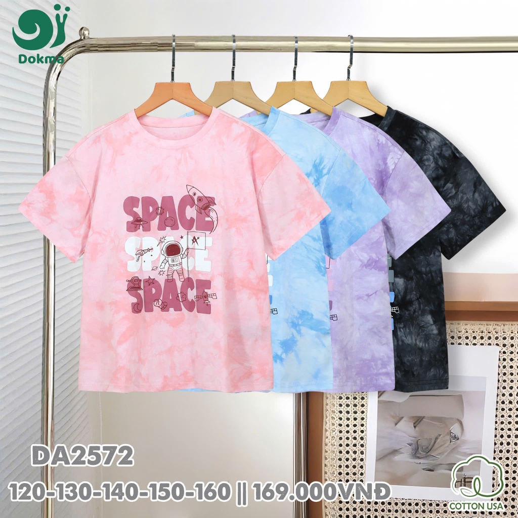 (30-45kg) Áo Phông Cổ Tròn, Thời Trang Bé Trai, Bé Gái Size Đại DOKMA DA2222 DA2224 DA2568 DA2570 DA2572 DA2574