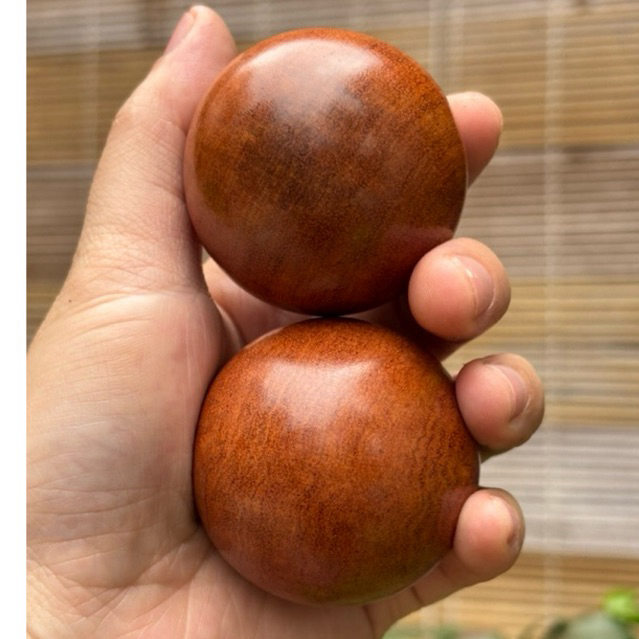 COMBO 2 quả bi lăn tay Mát xa Gỗ hương  4cm và 5cm - giúp chống mỏi toàn diện