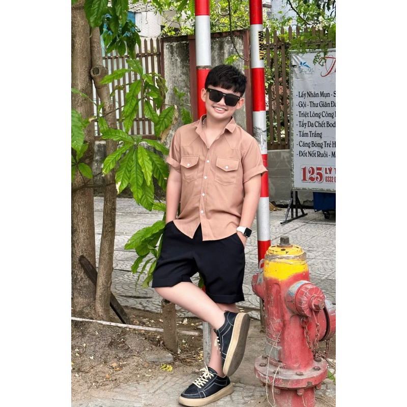 set sơmi bé trai thanh lịch từ 10kg-52kg TONIBRAND