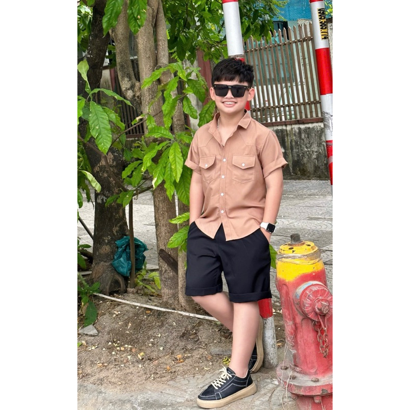 set sơmi bé trai thanh lịch từ 10kg-52kg TONIBRAND