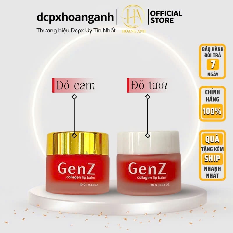 Dưỡng môi Genz lựu đỏ Colagen Lip Balm cao cấp - H03