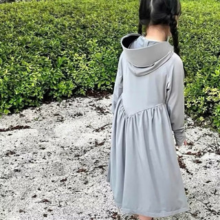 Áo khoác chống nắng thun lạnh kiểu dáng váy mũ vành cứng cho bé gái