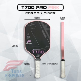 (Hoả Tốc HN) Vợt Pickleball F-Sports T700 Pro - Carbon T700 Nhám Cao Cấp, Tăng Kiểm Soát Tối Đa, Trợ lực lõi tổ ong