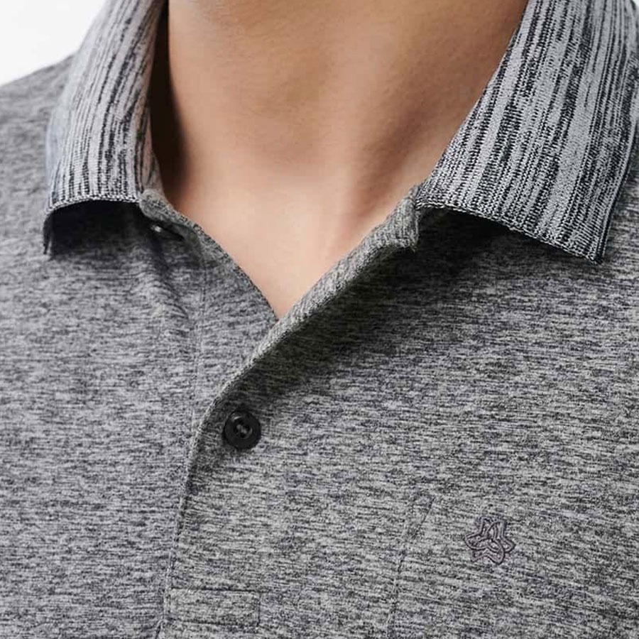 MERRIMAN SALE - Áo Polo Nam Dài Tay Có Cổ, Màu Xám, Đỏ Nhạt, Chất Thể Thao Co Giãn Thoáng Mát