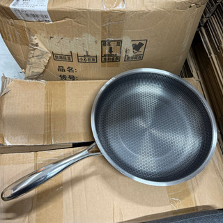 (28cm) Chảo Chống Dính Inox  – Đáy Bằng Vân Đá Tổ Ong, Dẫn Nhiệt Nhanh, Dùng Bếp Từ, Gas, Hồng Ngoại
