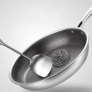 (28cm) Chảo Chống Dính Inox  – Đáy Bằng Vân Đá Tổ Ong, Dẫn Nhiệt Nhanh, Dùng Bếp Từ, Gas, Hồng Ngoại