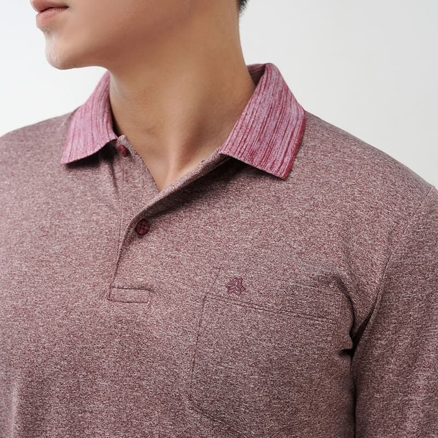 MERRIMAN SALE - Áo Polo Nam Dài Tay Có Cổ, Màu Xám, Đỏ Nhạt, Chất Thể Thao Co Giãn Thoáng Mát
