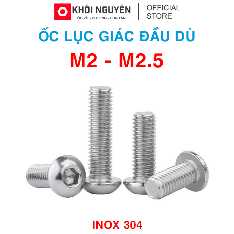 Ốc Vít Inox, Bulong Inox Lục Giác Đầu Dù Inox 304 Size M2 - M2.5 | Có ...