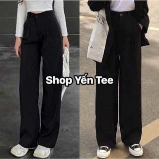 Quần vải ống suông rộng 1 cúc ,cạp cao thiết kế xếp ly Yến Tee Shop chất đẹp dành cho nữ #2229 #608