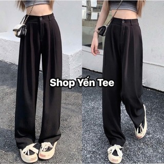 Quần vải ống suông rộng 1 cúc ,cạp cao thiết kế xếp ly Yến Tee Shop chất đẹp dành cho nữ #2229 #608