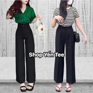 Quần vải ống suông rộng 1 cúc ,cạp cao thiết kế xếp ly Yến Tee Shop chất đẹp dành cho nữ #2229 #608