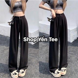 Quần vải ống suông rộng 1 cúc ,cạp cao thiết kế xếp ly Yến Tee Shop chất đẹp dành cho nữ #2229 #608