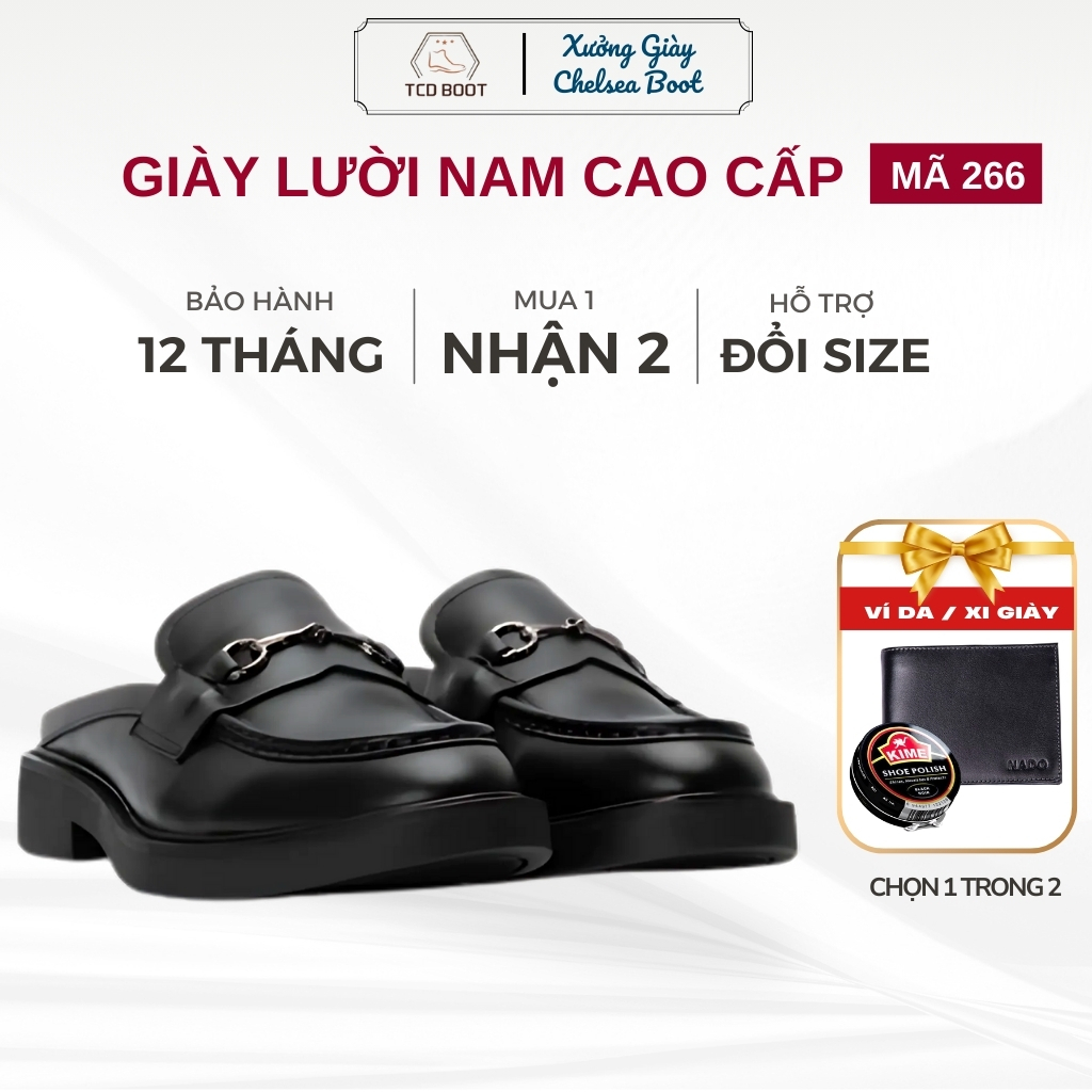 Giày Nam Giày Lười Công Sở, Giày Sục Nam Da Bò Thời Trang Cao Cấp Đế Cao Su 4cm Tăng Chiều Cao - Mã 226
