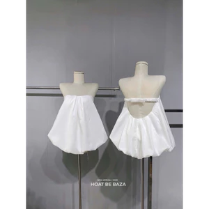 𝐘𝐚𝐧𝐠𝐡𝐢 𝐜𝐥𝐨𝐭𝐡𝐞𝐬 ÁO quây dáng babydoll hở lưng( có cup ngực) chun nơ eo dễ mặc