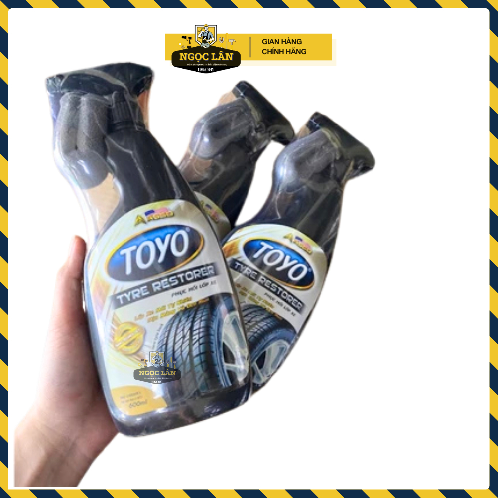 Chai xịt bóng vỏ lốp xe Toyo 600ml làm mới tự nhiên, mịn màng và đen mun công nghệ Nano cao cấp