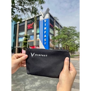 Túi mini Vinfast màu đen, hộp đựng bút, đựng đồ trang điểm, đồ cá nhân, đồ văn phòng. Vinfast printed small canvas bag