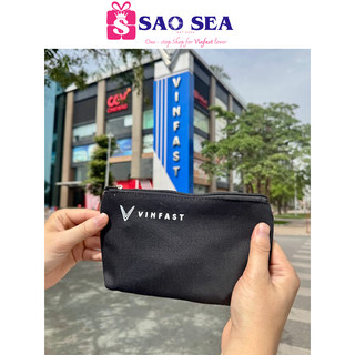 Túi mini Vinfast màu đen, hộp đựng bút, đựng đồ trang điểm, đồ cá nhân, đồ văn phòng. Vinfast printed small canvas bag