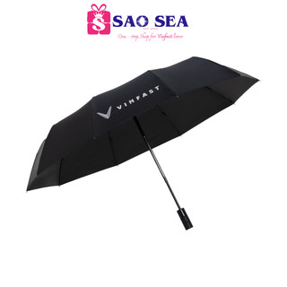 Ô dù Vinfast mẫu chuẩn Vinfast, ô XanhSM, ô gập 3, đóng mở 2 chiều, 10 nan kép, in nhũ bạc. Vinfast black umbrella