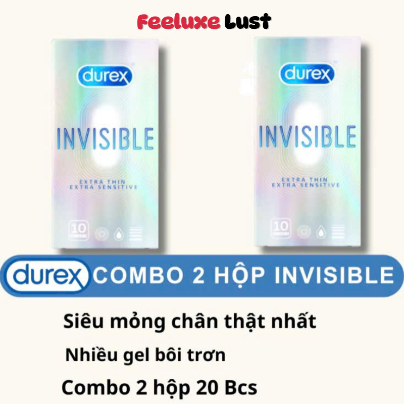 Combo 2 Hộp Bao Cao Su Durex Invisible (20 Chiếc) | Siêu Mỏng – Nhiều ...