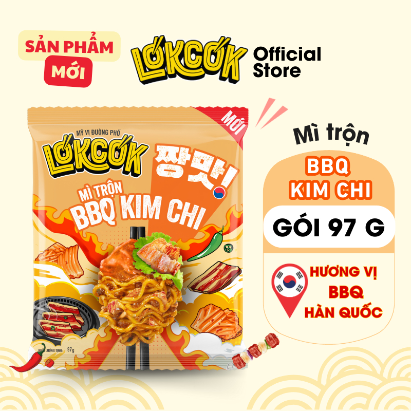 [Chính Hãng] Combo 6 Gói Mì Trộn Xốt BBQ Kim Chi LOKCOK 6 Gói x 97G