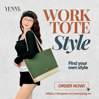 Túi Work Tote chất liệu canvas đi làm đi chơi chống nước nhiều ngăn YENNY BAG