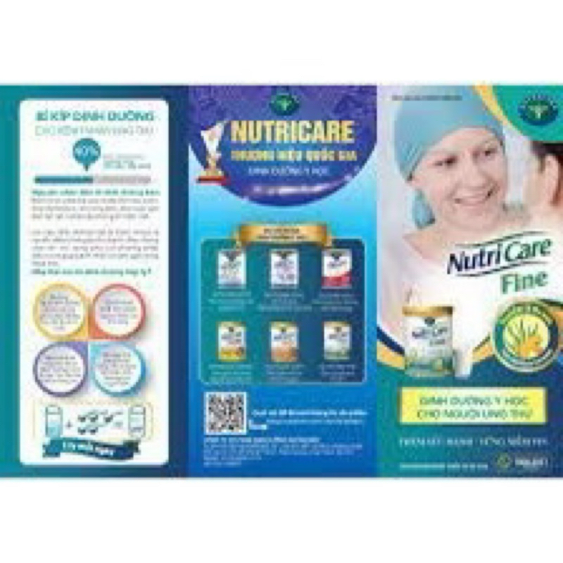 Lon 900g Sữa bột Nutricare Fine dinh dưỡng tăng cường miễn dịch cho bệnh nhân ung thư