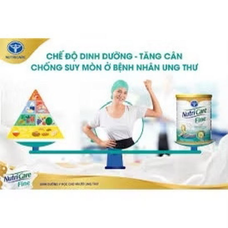 Lon 900g Sữa bột Nutricare Fine dinh dưỡng tăng cường miễn dịch cho bệnh nhân ung thư