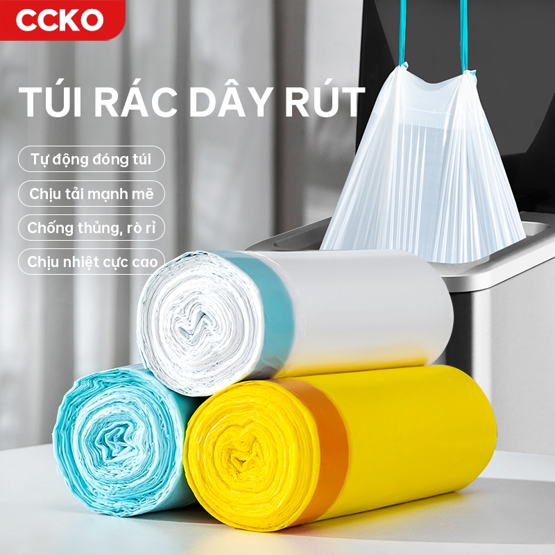 Túi đựng rác có dây rút CCKO CK9602, cuộn túi đựng rác cho thùng rác ...