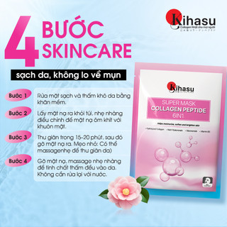 Miếng Mặt Nạ Collagen Kihasu 6in1 25g Cấp Ẩm, Dưỡng Da Sáng Đều Màu, Bổ sung Collagen, Cho Làn Da Mờ Nếp Nhăn