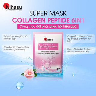 Hộp Mặt Nạ Collagen Kihasu 6in 5 Miếng Cấp Ẩm Dưỡng Da Sáng Đều Màu Mang Lại Làn Da Căng Mướt
