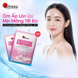 Hộp Mặt Nạ Collagen Kihasu 6in 5 Miếng Cấp Ẩm Dưỡng Da Sáng Đều Màu Mang Lại Làn Da Căng Mướt