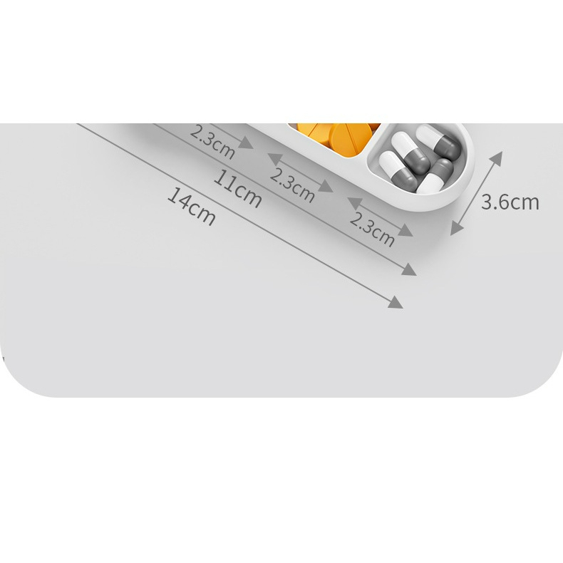 Hộp đựng thuốc, hộp chia thuốc 3 ngăn mini bỏ túi gọn gàng có dây treo silicon tiện lợi