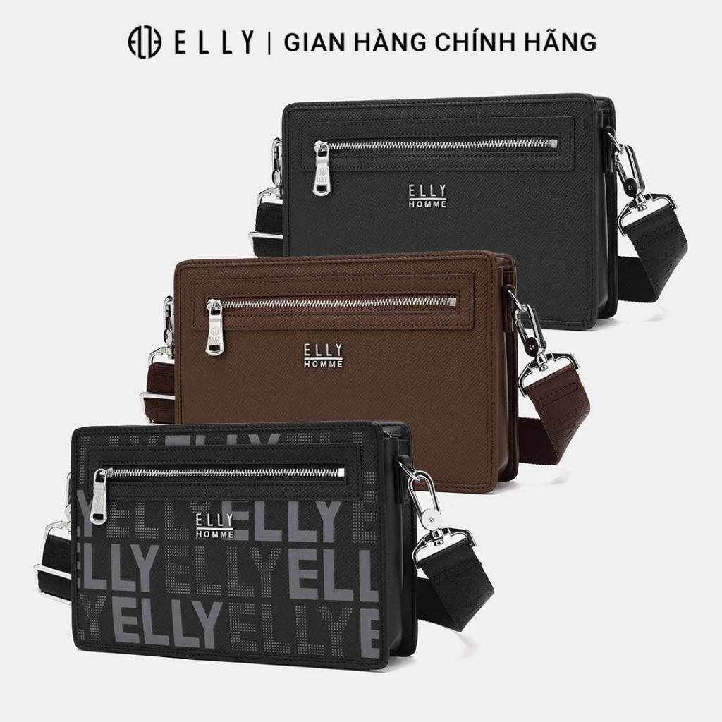 Túi clutch nam da thật ELLY HOMME ECM24 túi cầm tay đeo chéo cao cấp thời trang