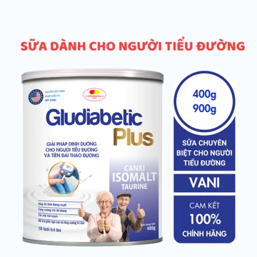 Sữa Bột Cho Người Tiểu Đường GLUDIABETIC PLUS Hỗ Trợ Dinh Dưỡng Người Tiểu Đường Hộp 400/900g