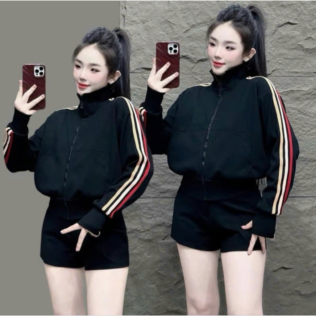 Áo Khoác Nỉ CỔ CAO Cầu Vòng Phối Sọc Màu Mới Thời Trang Siêu HOT