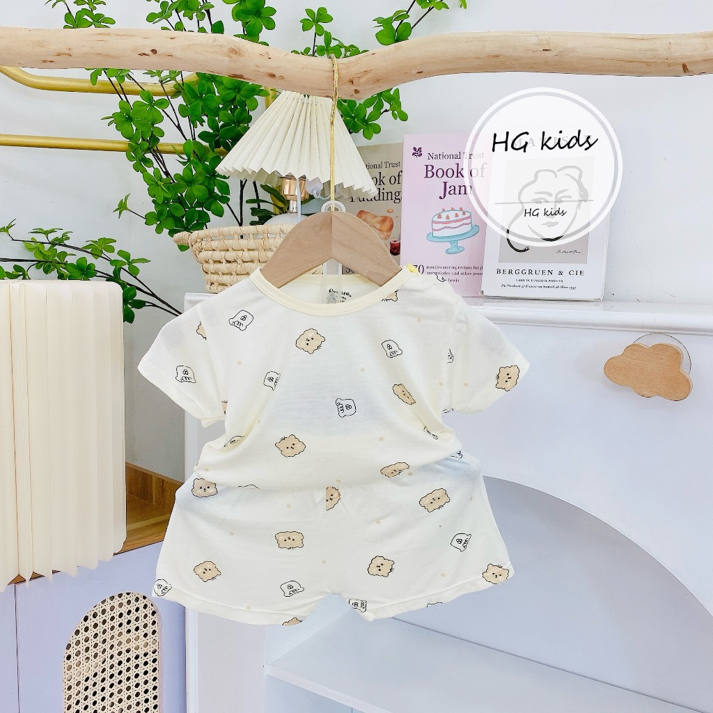 Mềm, Mát, Chất Petit Bộ cộc tay Ava Nền Mầu Họa Tiết Cho Bé Trai Bé Gái saubabi