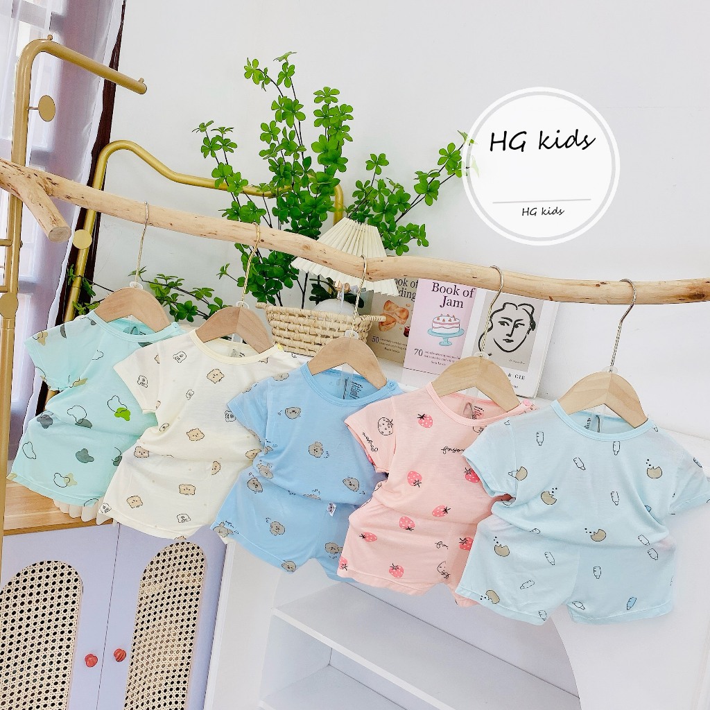 Mềm, Mát, Chất Petit Bộ cộc tay Ava Nền Mầu Họa Tiết Cho Bé Trai Bé Gái saubabi