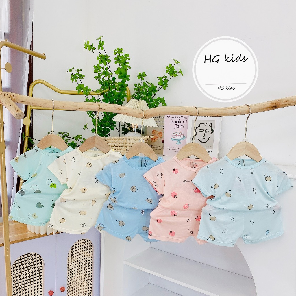 Mềm, Mát, Chất Petit Bộ cộc tay Ava Nền Mầu Họa Tiết Cho Bé Trai Bé Gái saubabi