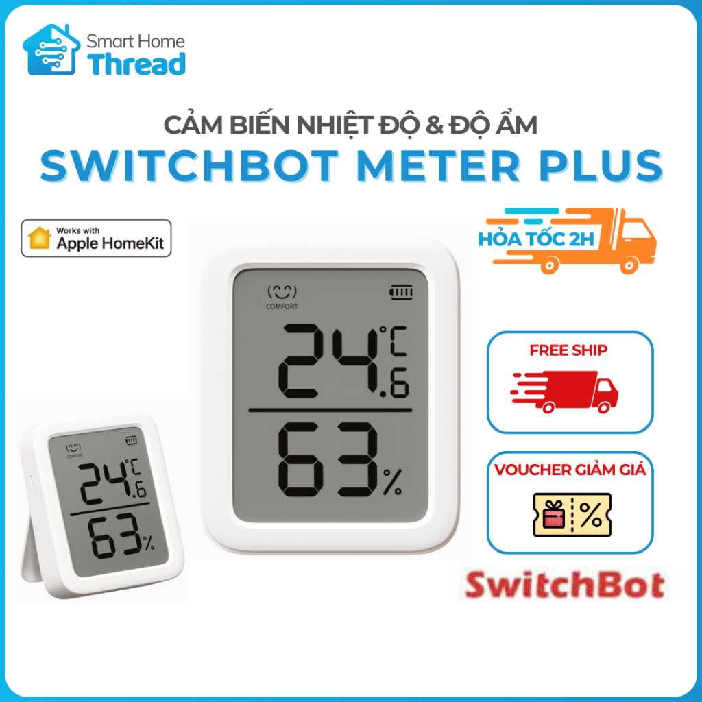 SwitchBot Meter Plus - Cảm biến Nhiệt độ & Độ ẩm, màn hình LCD, đo năng ...