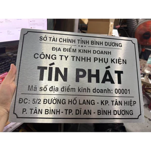 Bảng công ty, bảng hộ kinh doanh, số nhà alu theo yêu cầu