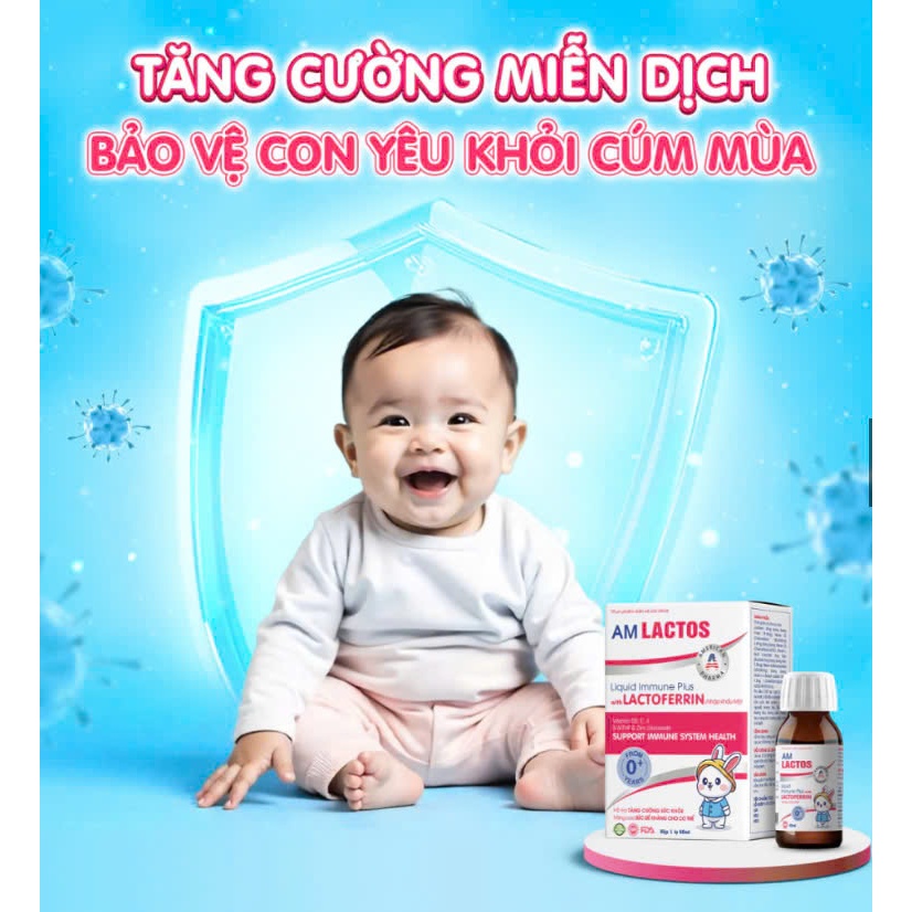AM Lactos - Bổ sung Lactoferrin đậm đặc dạng lỏng giúp hỗ trợ nâng cao sức đề kháng cho trẻ