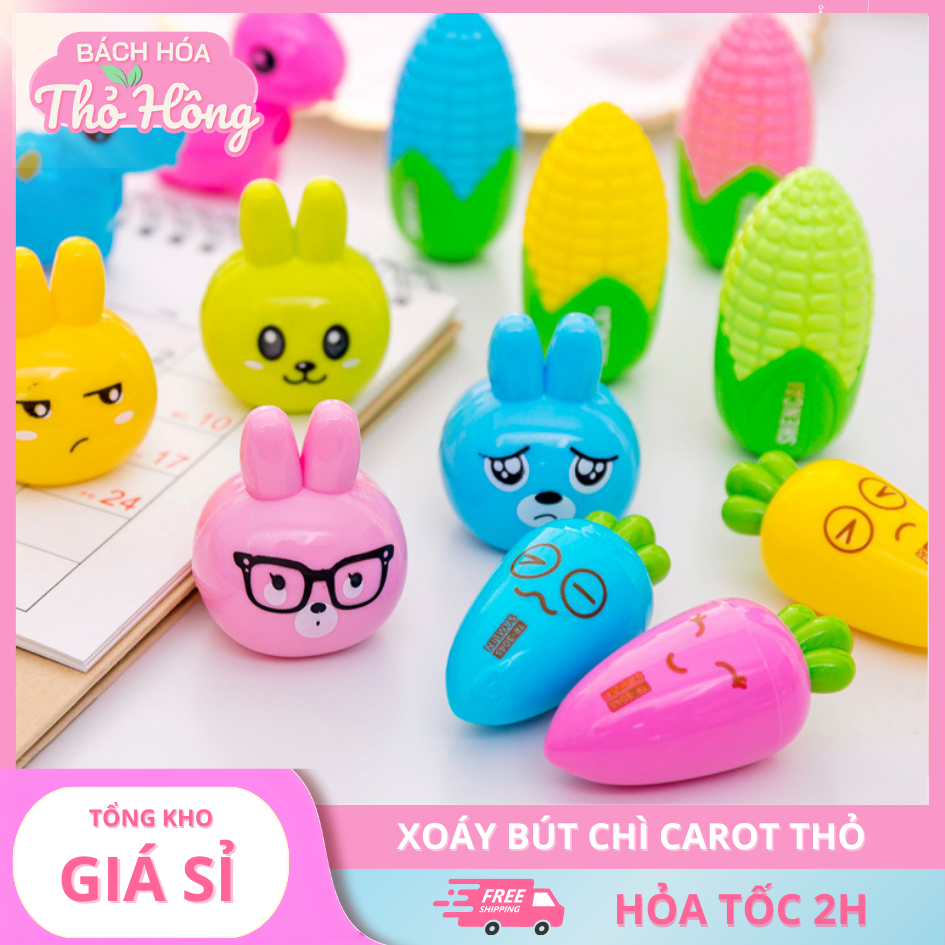 🦊 COMBO 3 XOÁY BÚT CHÌ – ĐẦU HOẠT HÌNH ĐỘNG VẬT CUTE 🐰🐻