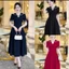 Đầm Nữ COTTON Lạnh Mới Kết Bông NHỎ Viền Màu Sang Chảnh Thanh Lịch